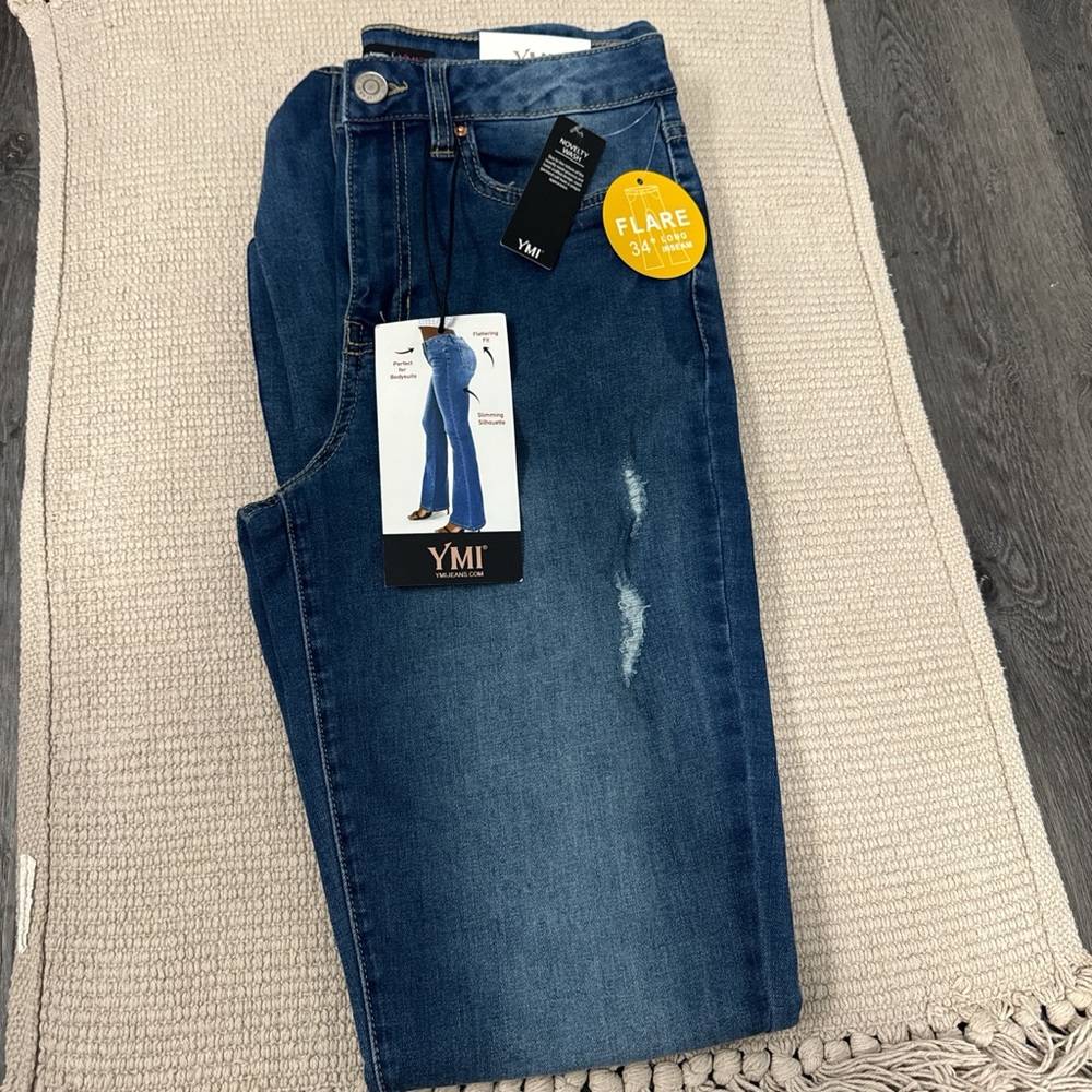 YMI Dark Blue Wide Leg Jeans